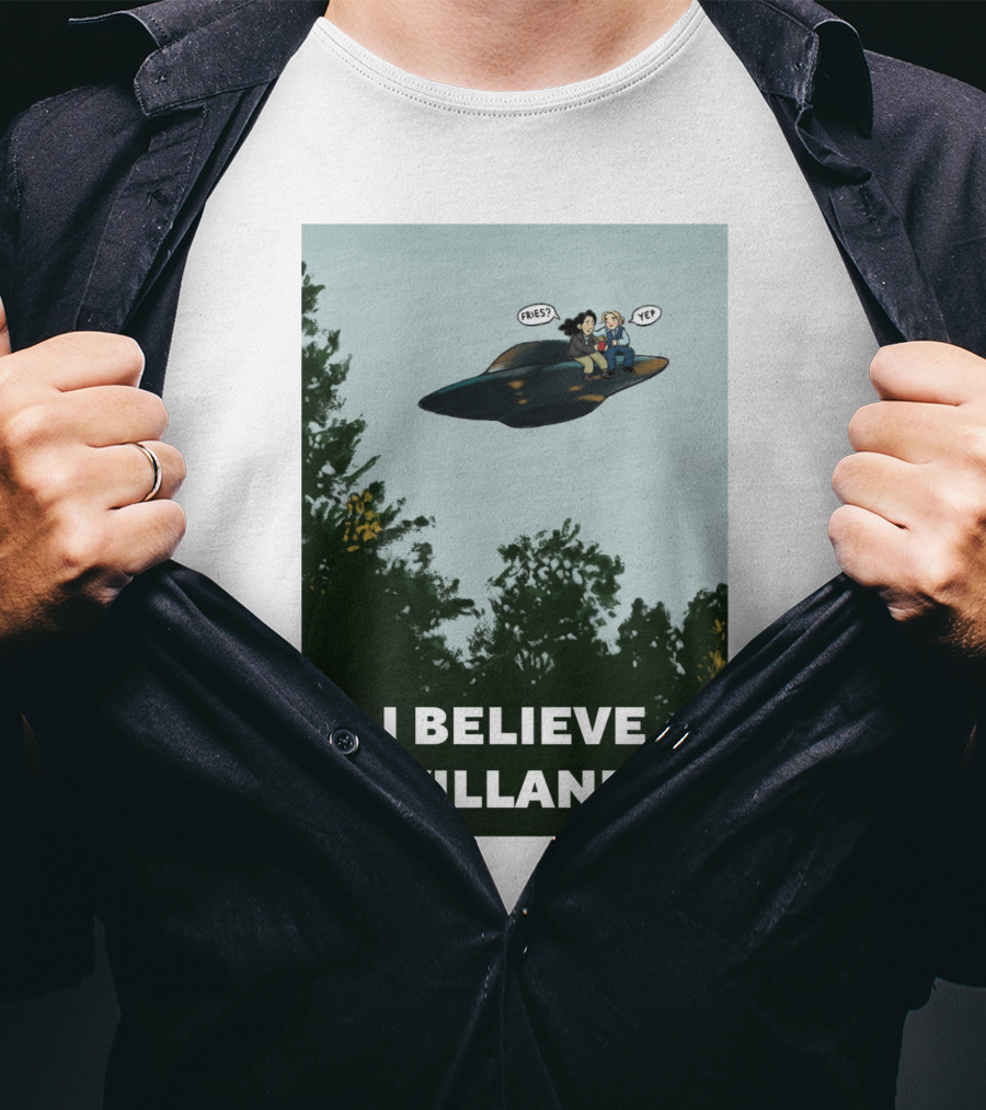PrianiknK I Believe In Villaneve UFO Forest Scene T-Shirt