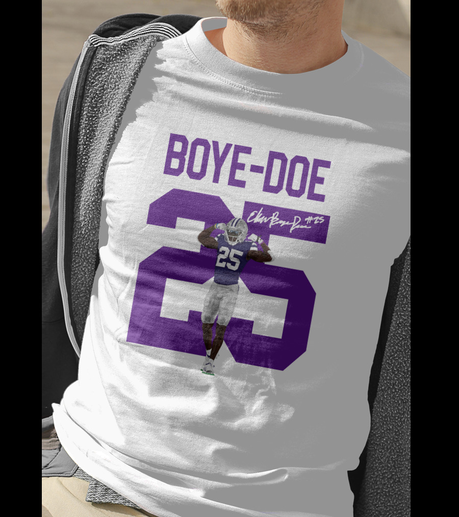 Therealpak25 Store Boye-Doe 25 Football Player Purple Signature T-Shirt