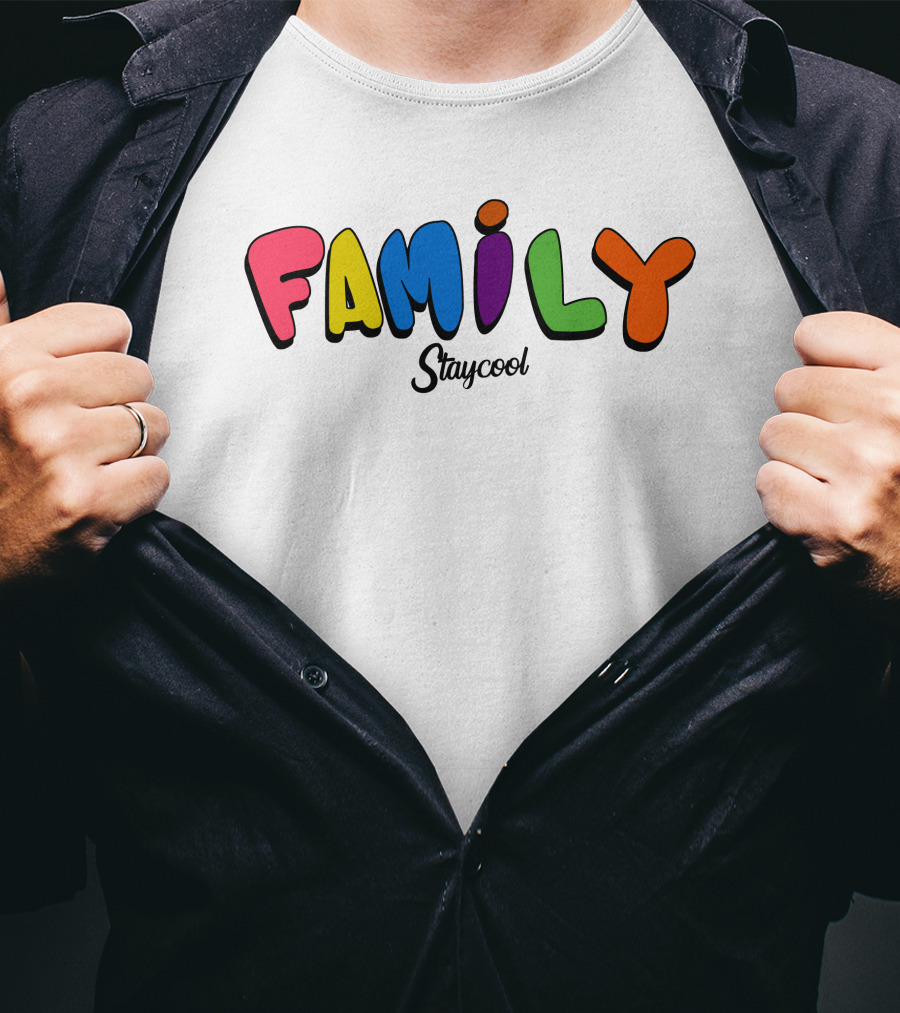 Family Staycool Colorful Bold Letters T-Shirt