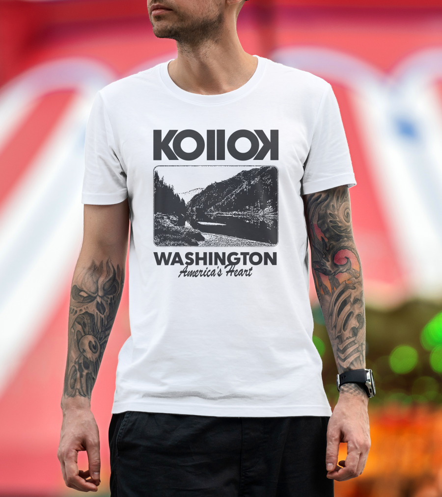 Kollok Washington America's Heart Scenic River Landscape T-Shirt