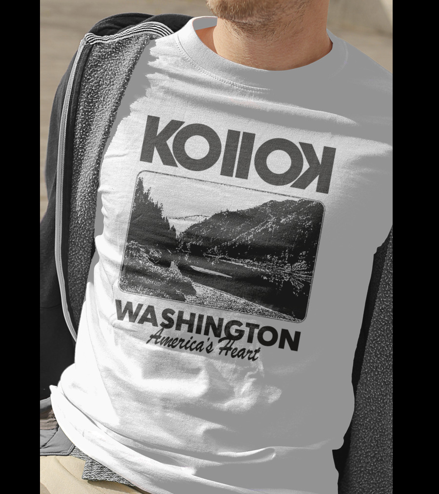 Kollok Washington America's Heart Scenic River Landscape T-Shirt