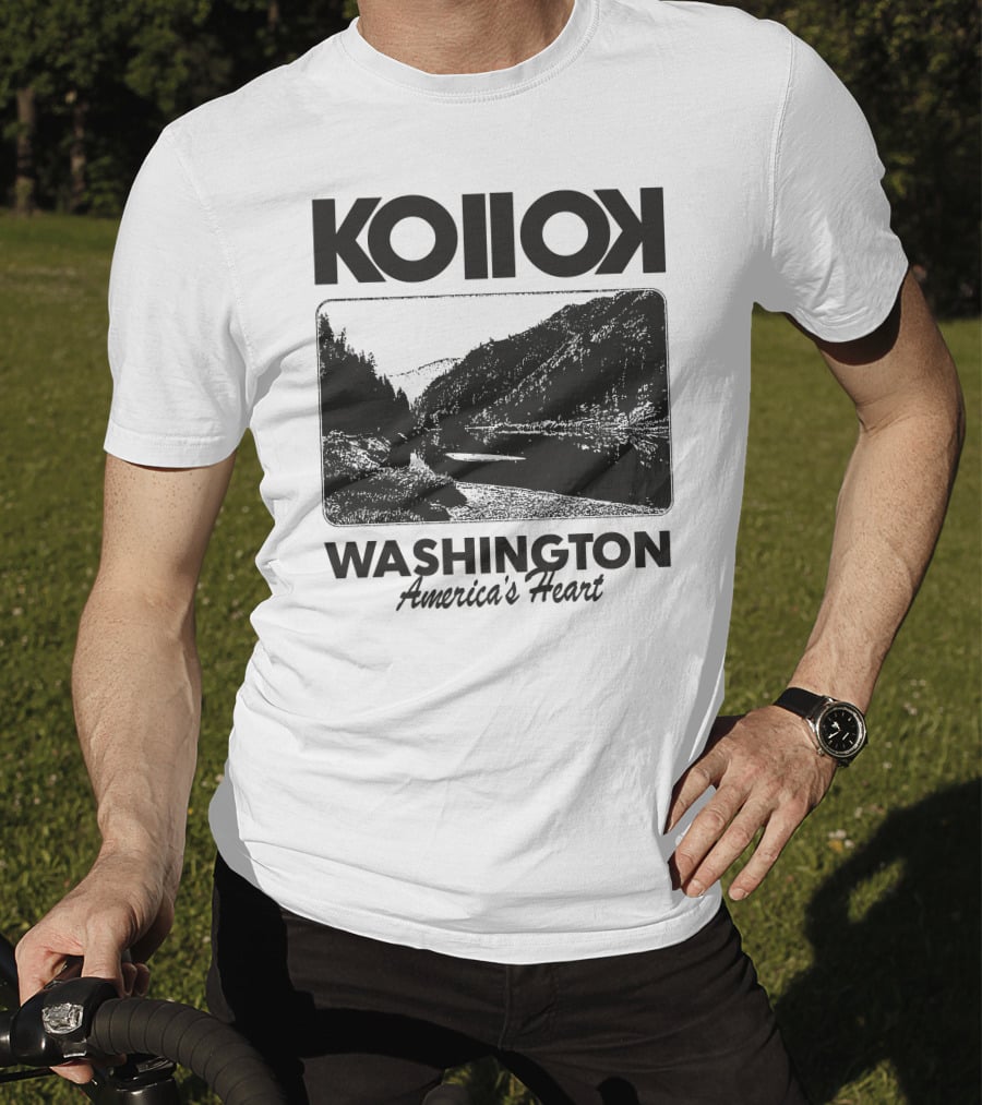 Kollok Washington America's Heart Scenic River Landscape T-Shirt