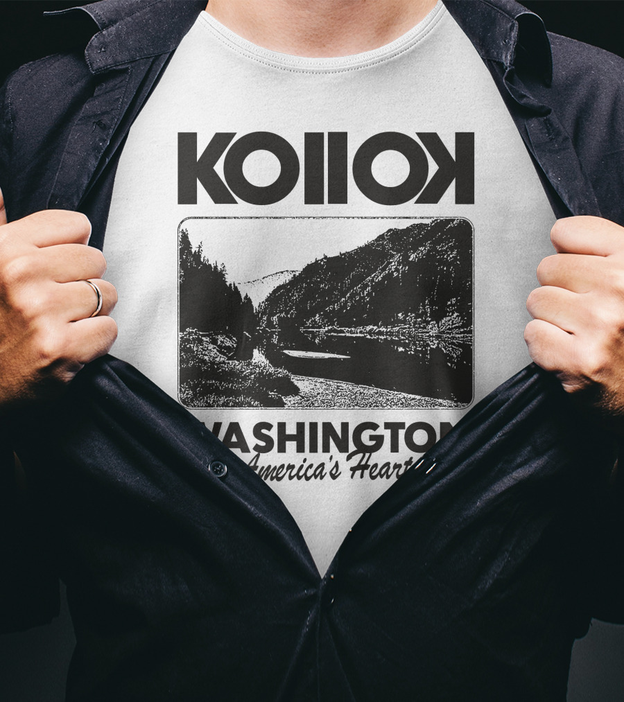 Kollok Washington America's Heart Scenic River Landscape T-Shirt