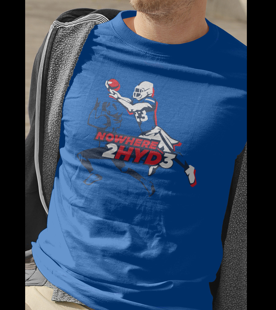 NOWHERE 2HYD3 Football Player Catching Action T-Shirt