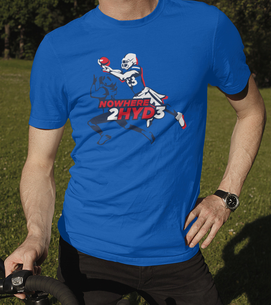 NOWHERE 2HYD3 Football Player Catching Action T-Shirt