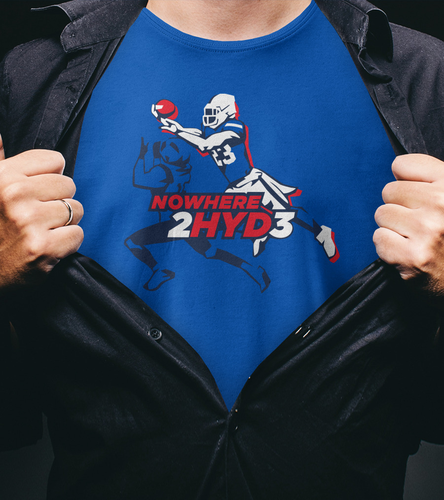 NOWHERE 2HYD3 Football Player Catching Action T-Shirt