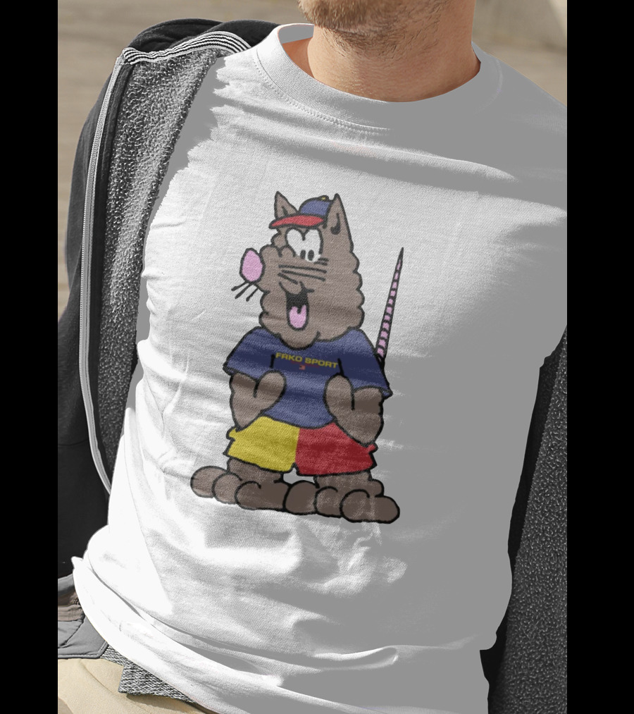 FRKO Sport Rat Cartoon Character In Colorful T-Shirt