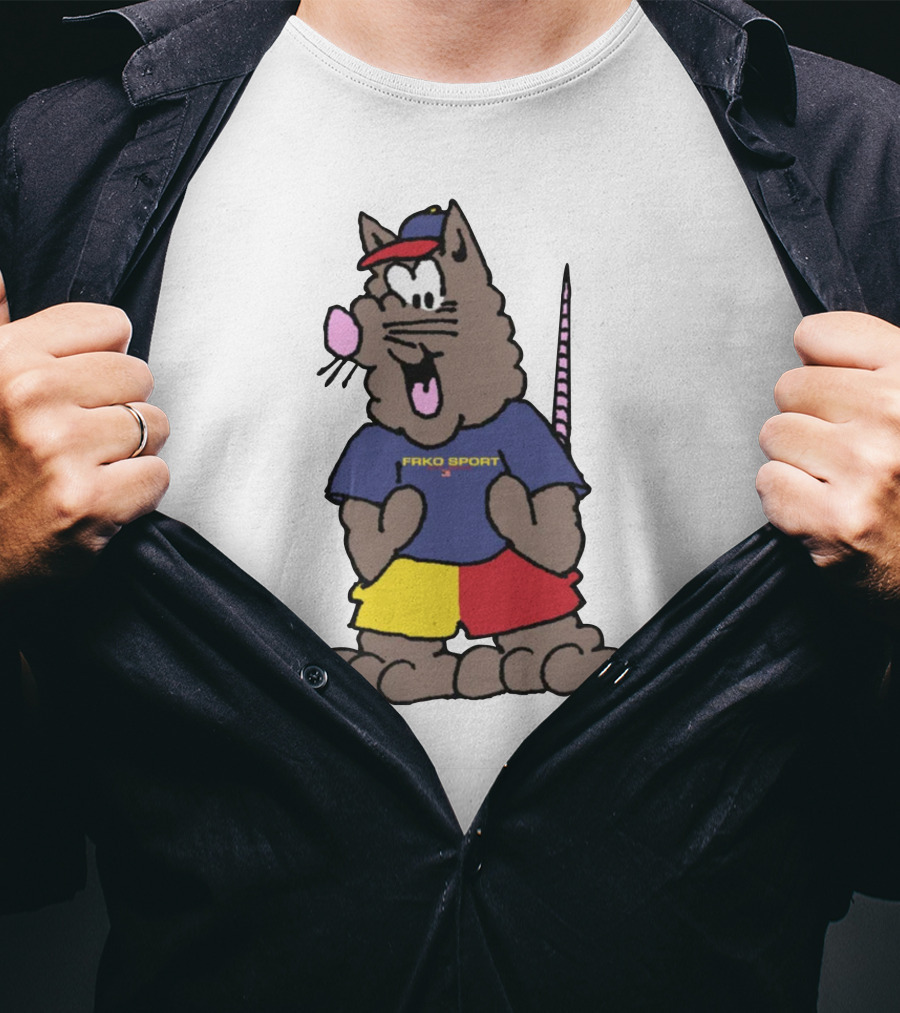 FRKO Sport Rat Cartoon Character In Colorful T-Shirt