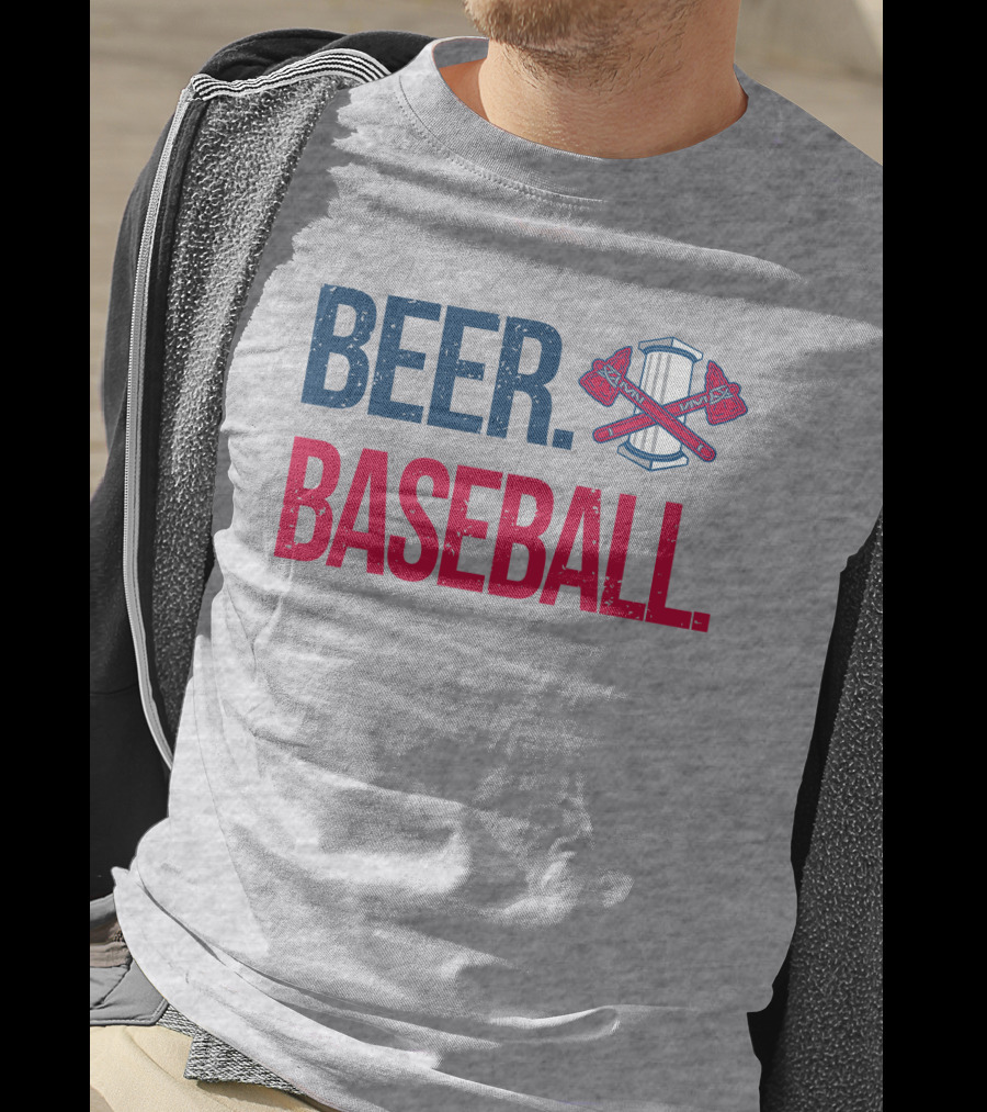 BEER. BASEBALL. Crossed Axes Emblem T-Shirt