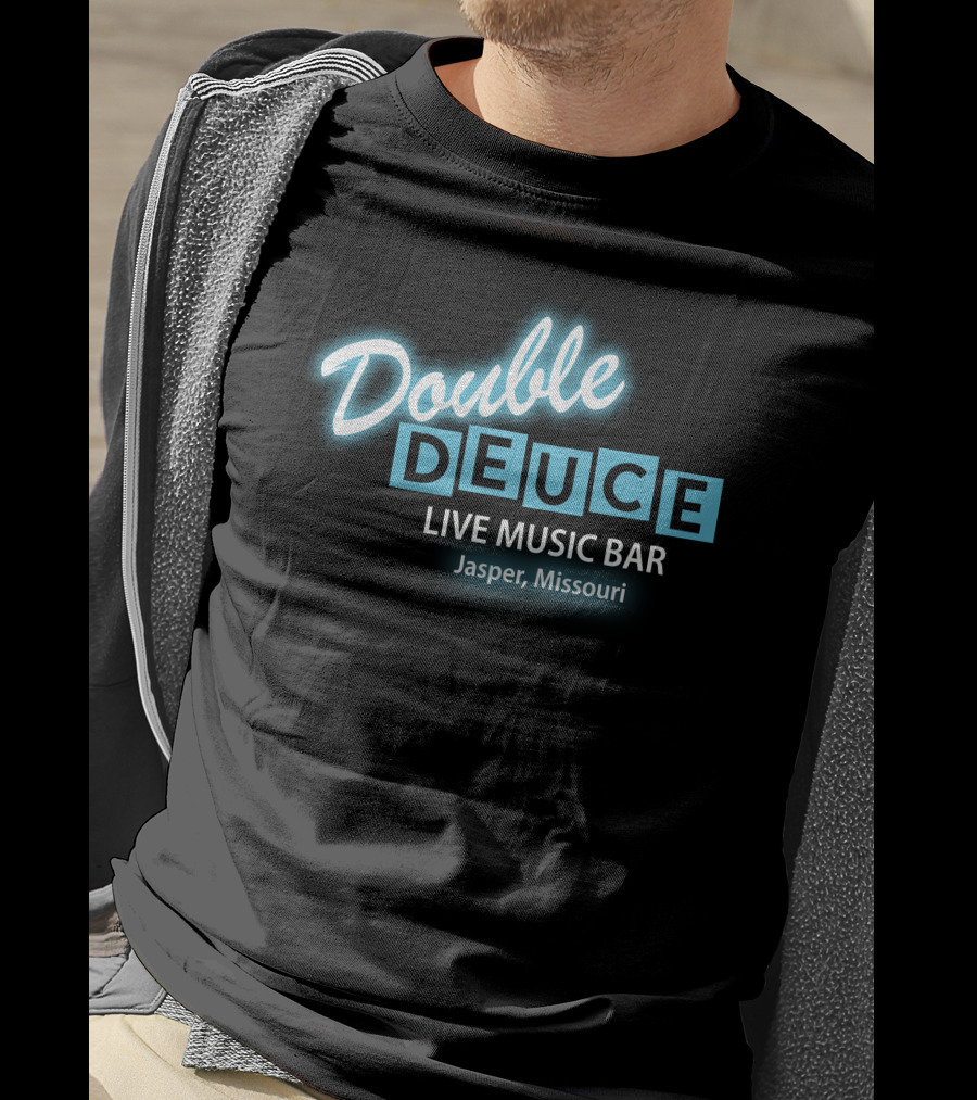 Double Deuce Live Music Bar Jasper Missouri Neon T-Shirt