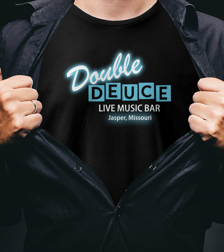 Double Deuce Live Music Bar Jasper Missouri Neon T-Shirt