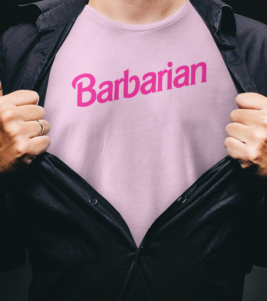 Barbarian Barbie Pink Font T-Shirt