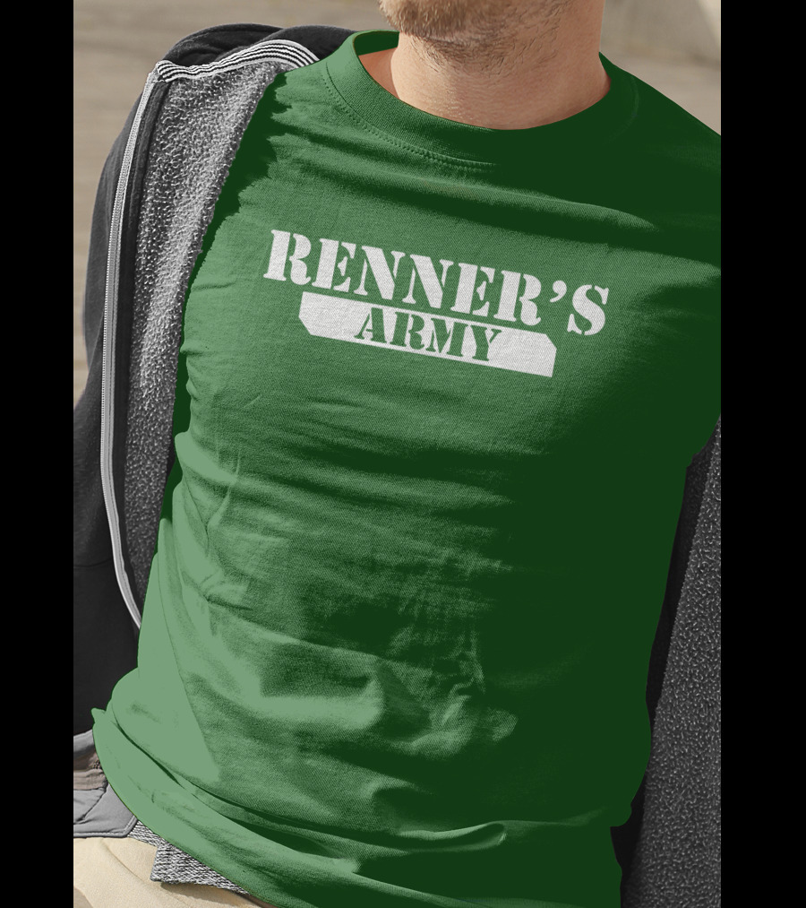 Renner’s Army Bold Green Military Inspired Text T-Shirt