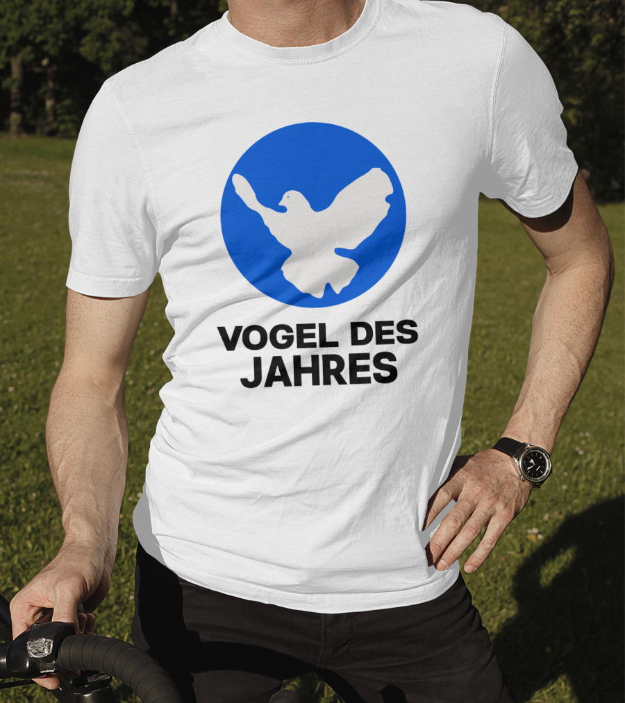 Vogel Des Jahres Columbidae Doves Silhouette In Blue Circle T-Shirt