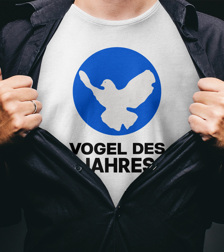 Vogel Des Jahres Columbidae Doves Silhouette In Blue Circle T-Shirt