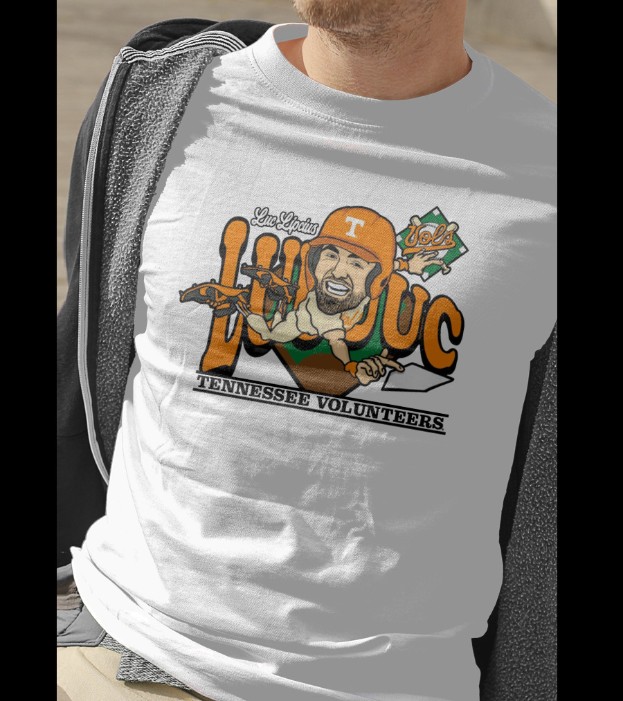 Luc Lipcius Vols Tennessee Volunteers Baseball Caricature T-Shirt
