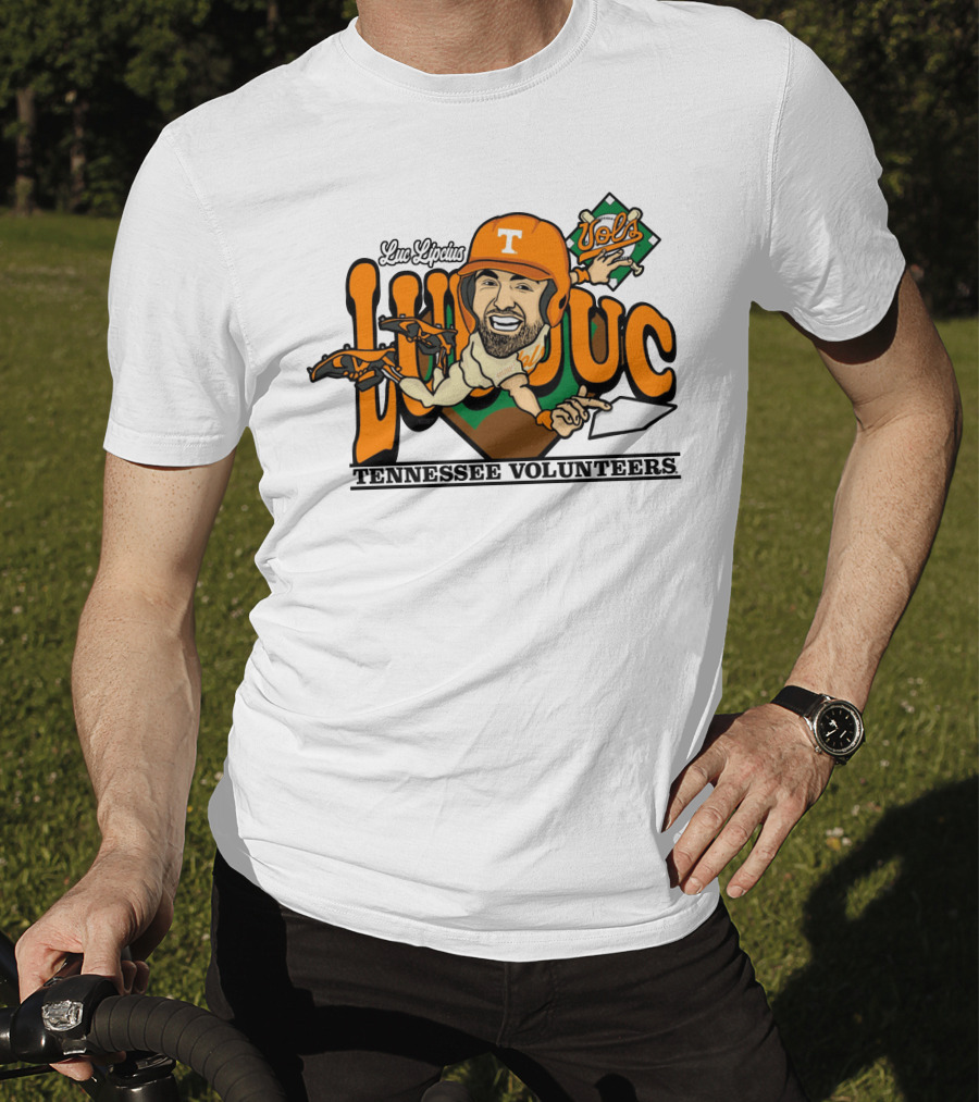 Luc Lipcius Vols Tennessee Volunteers Baseball Caricature T-Shirt