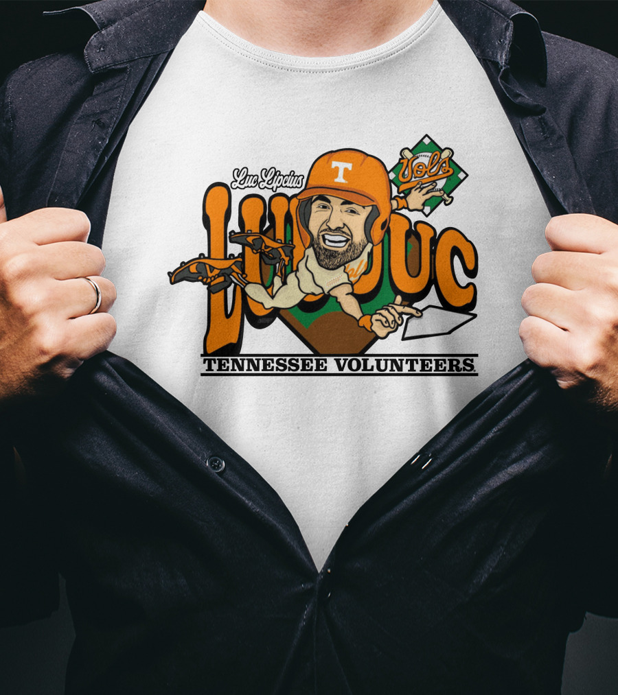 Luc Lipcius Vols Tennessee Volunteers Baseball Caricature T-Shirt