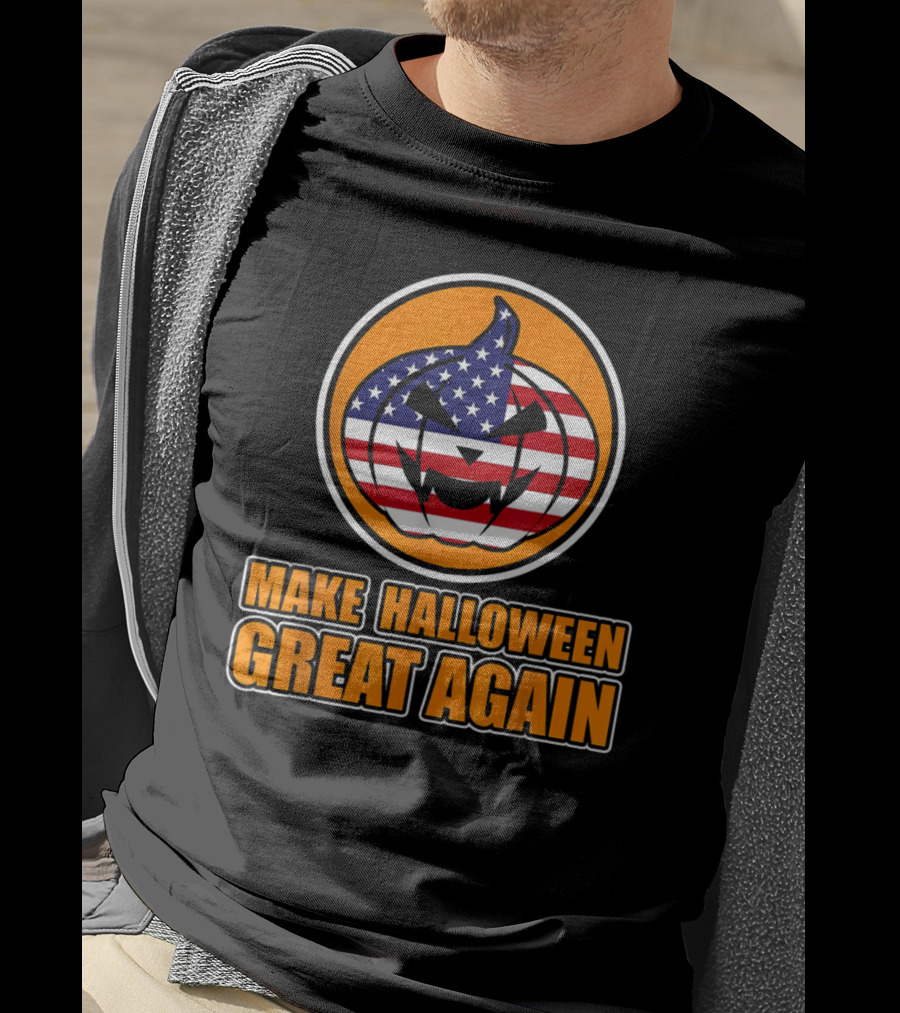Make Halloween Great Again American Flag Pumpkin T-Shirt