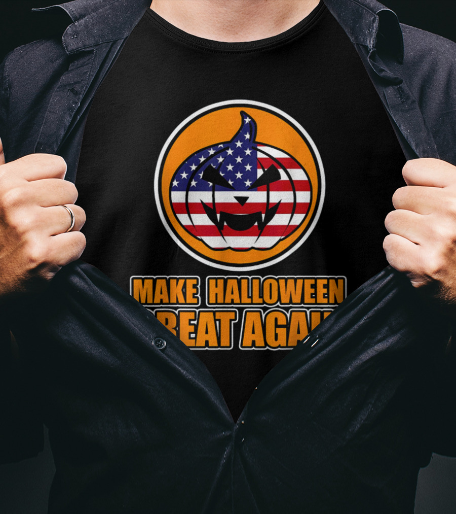 Make Halloween Great Again American Flag Pumpkin T-Shirt