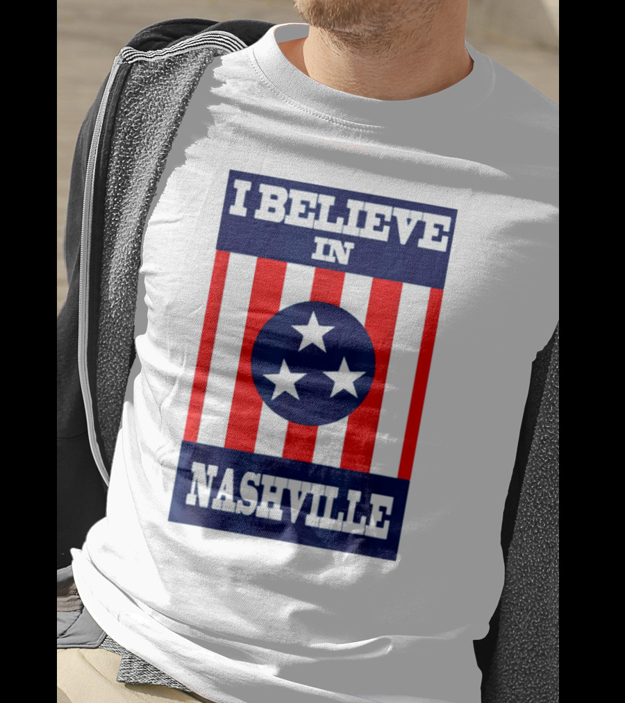 I Believe In Nashville Three Stars Stripes Iconic T-Shirt