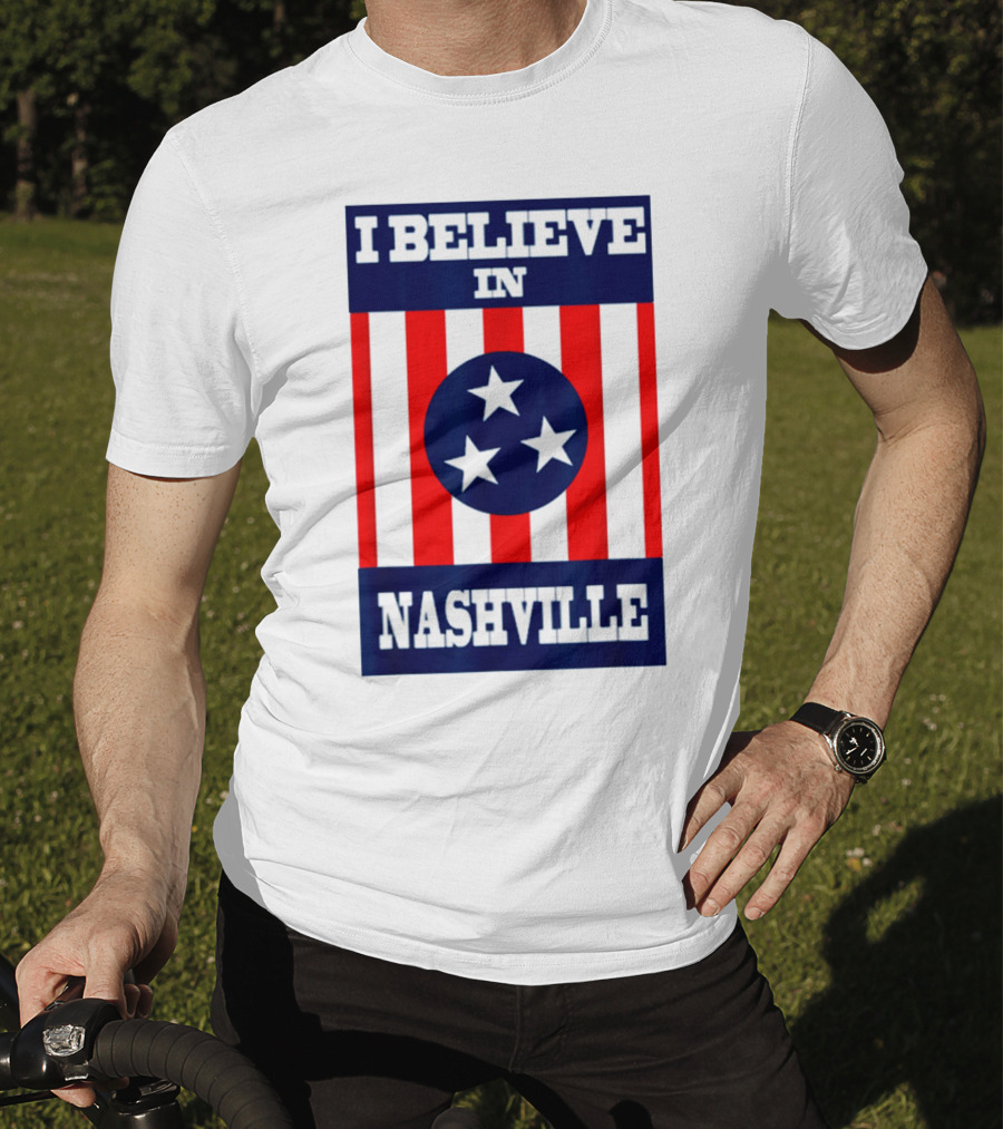 I Believe In Nashville Three Stars Stripes Iconic T-Shirt