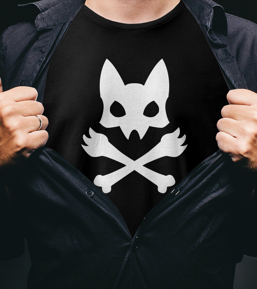 Neon Cat Skull And Crossbones Speed T-Shirt