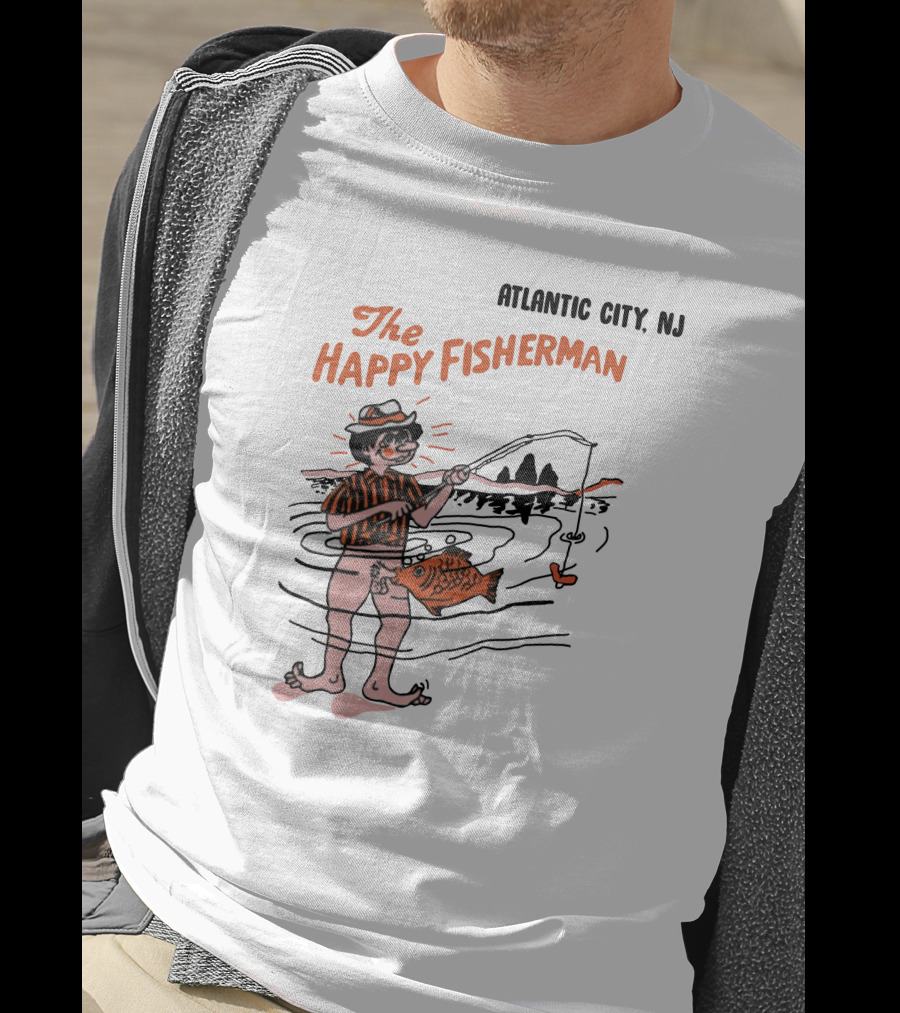 Atlantic City NJ The Happy Fisherman Dark Wizard T-Shirt