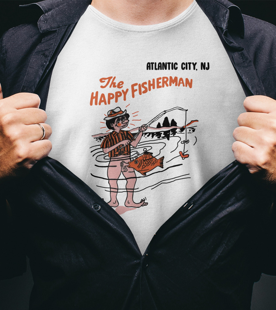 Atlantic City NJ The Happy Fisherman Dark Wizard T-Shirt