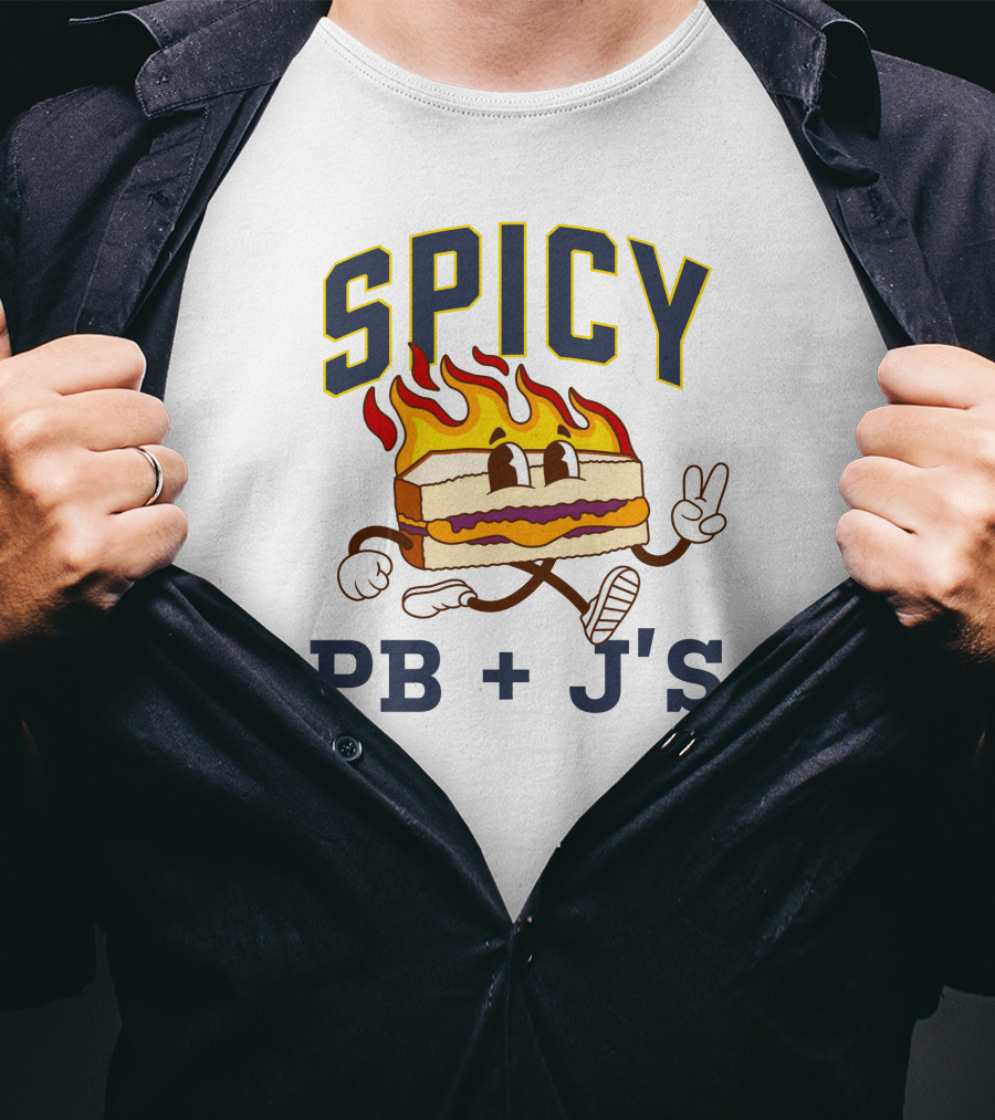 Spicy PB + J's Flaming Sandwich Character T-Shirt