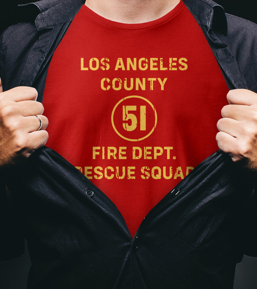 Los Angeles County 51 Fire Dept Rescue Squad T-Shirt