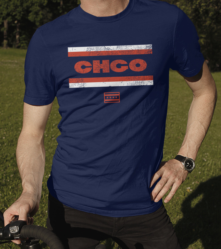 Brenda Webber CHGO Midway Chicago Flag Stripes T-Shirt