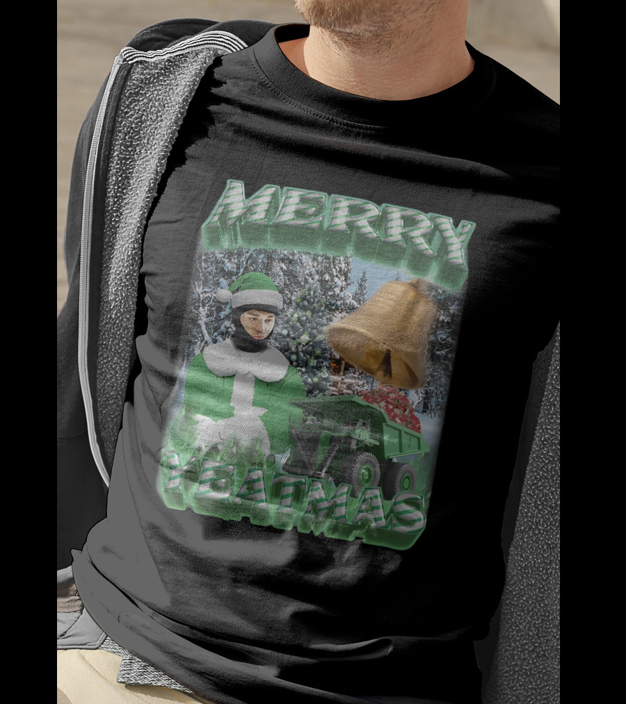 Merry Yeatmas Swag Stimulus Holiday Festive Scene With Elf And Golden Bell T-Shirt