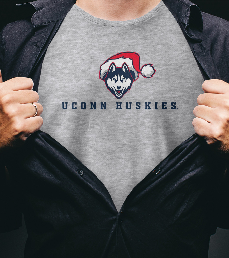 UCONN Huskies Santa Hat T-Shirt