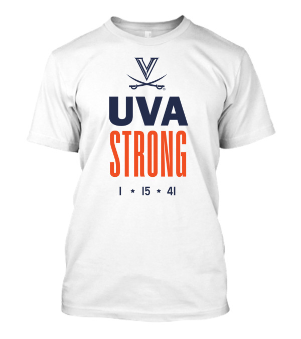 UVA Football Strong 1 15 41 Cavaliers Crossed Sabres T-Shirt