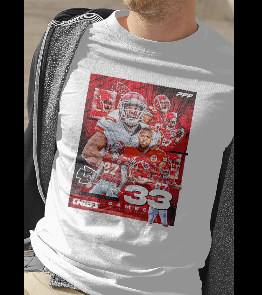 Chiefs Tight End Record 33 Games PFF Highlights T-Shirt