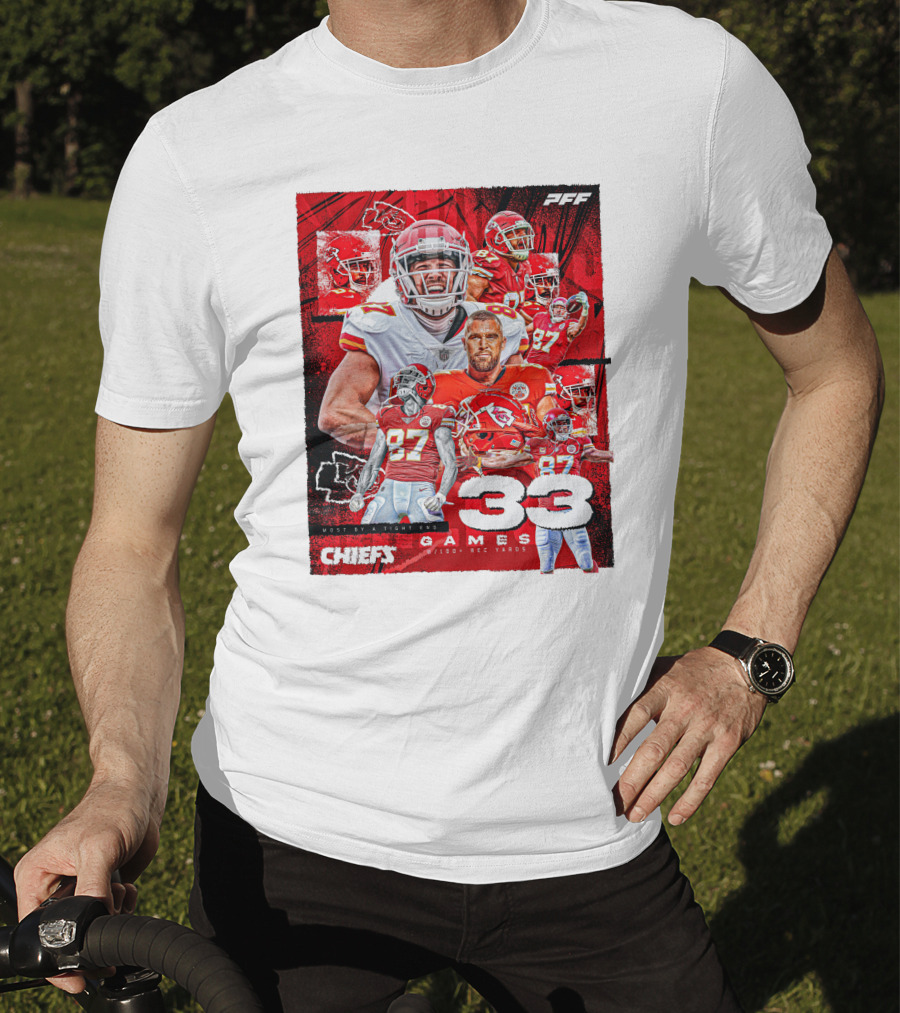 Chiefs Tight End Record 33 Games PFF Highlights T-Shirt