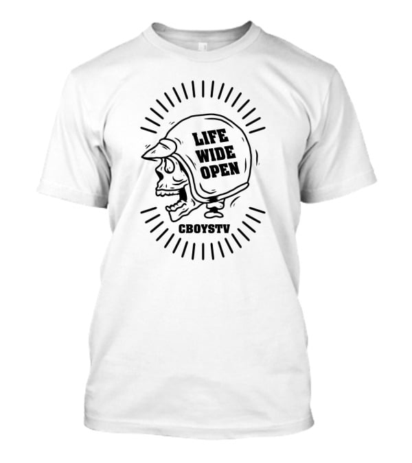 Life Wide Open Skull Helmet Cboystv T-Shirt