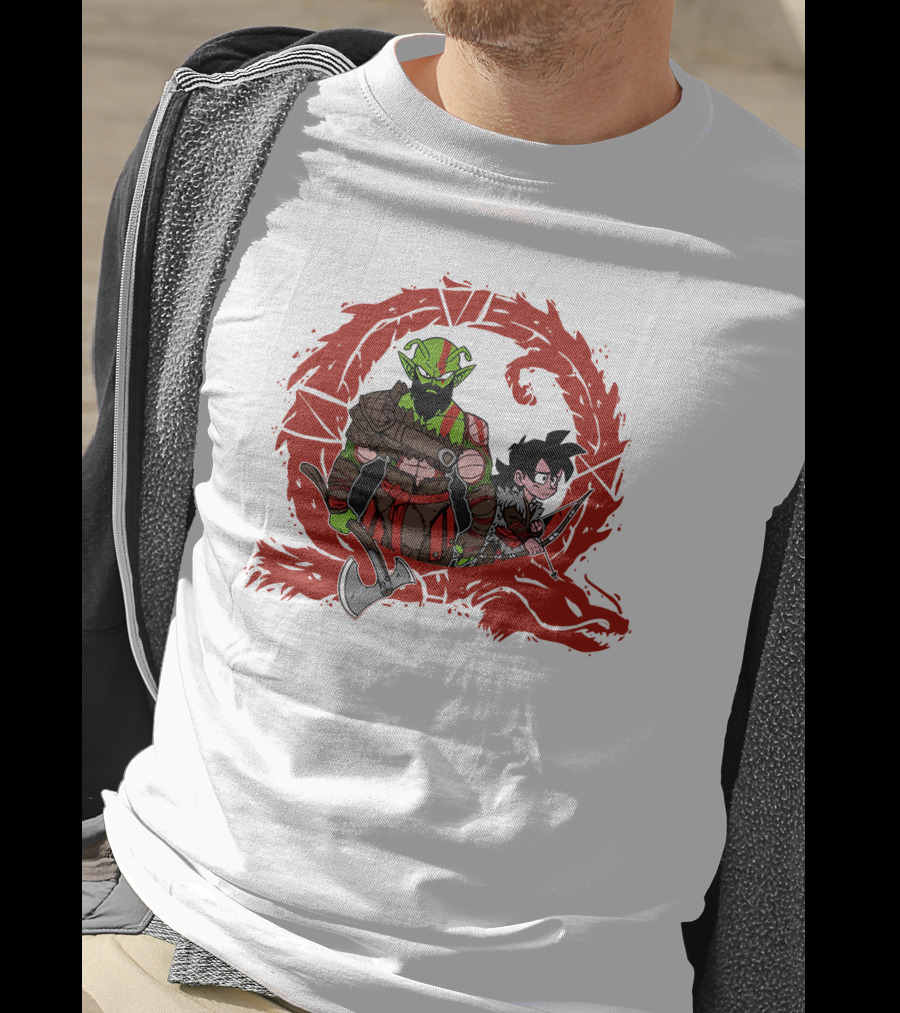 Kami Of War God Of War Crossover With Dragon Ball Z Characters T-Shirt