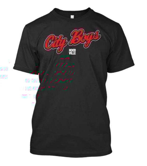 City Boys Hoodville Red Script Urban T-Shirt