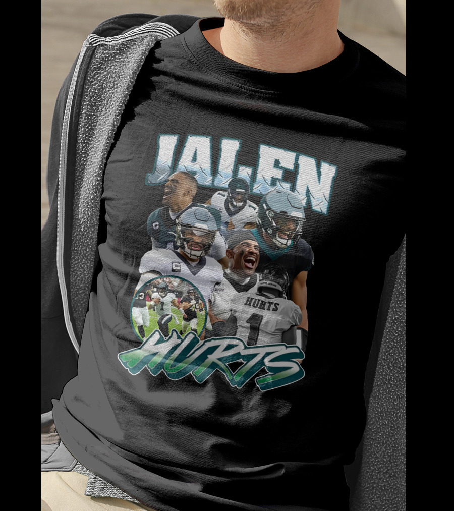 Big Cat Barstool Jalen Hurts Football Collage T-Shirt