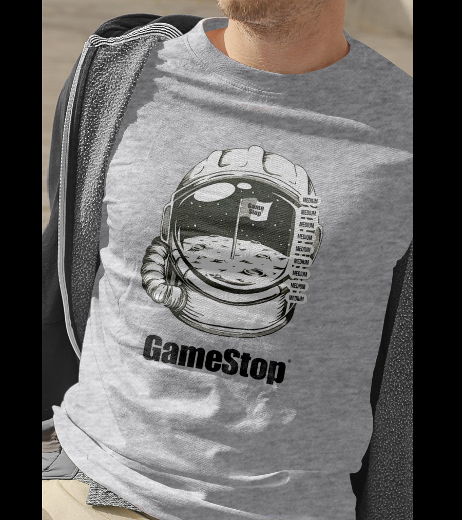 GameStop Astronaut Moon Medium Flag T-Shirt