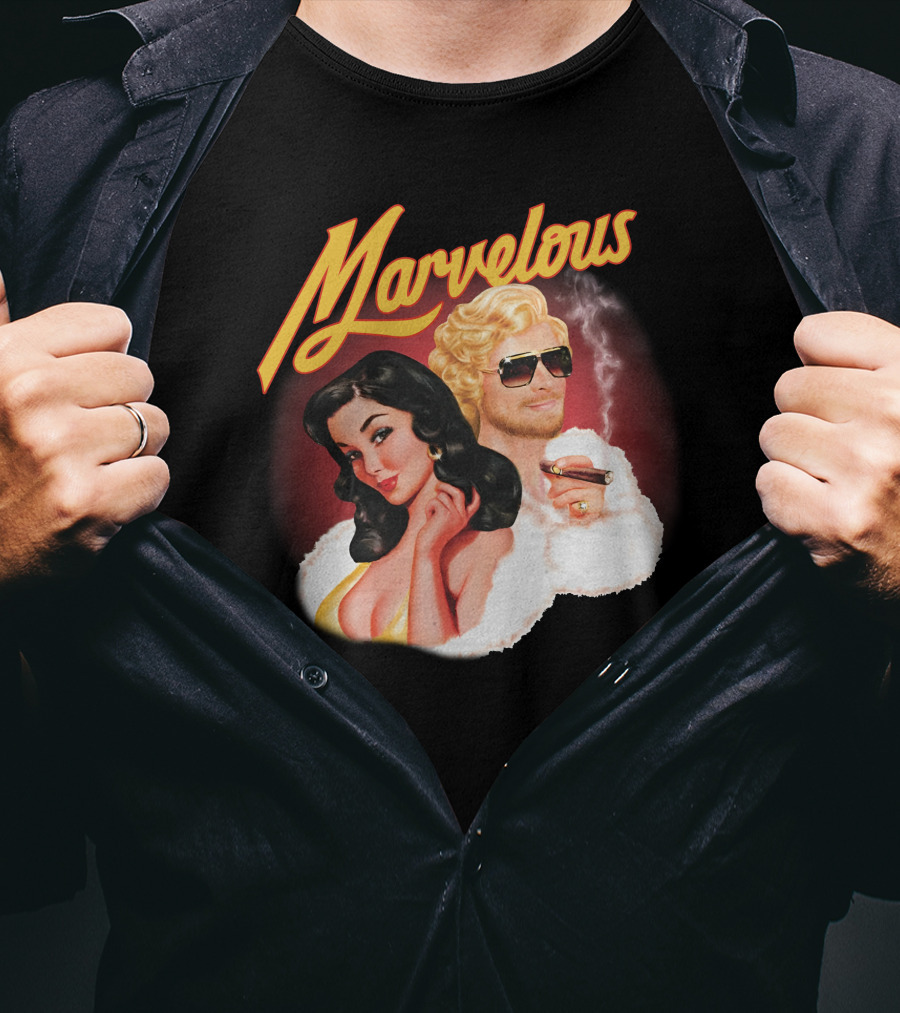 Marvelous Retro Style Couple With Cigars T-Shirt