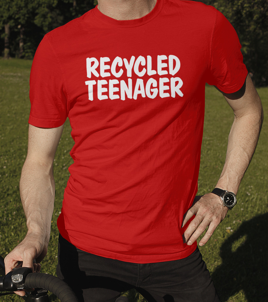 Recycled Teenager Bold White Text Fun T-Shirt