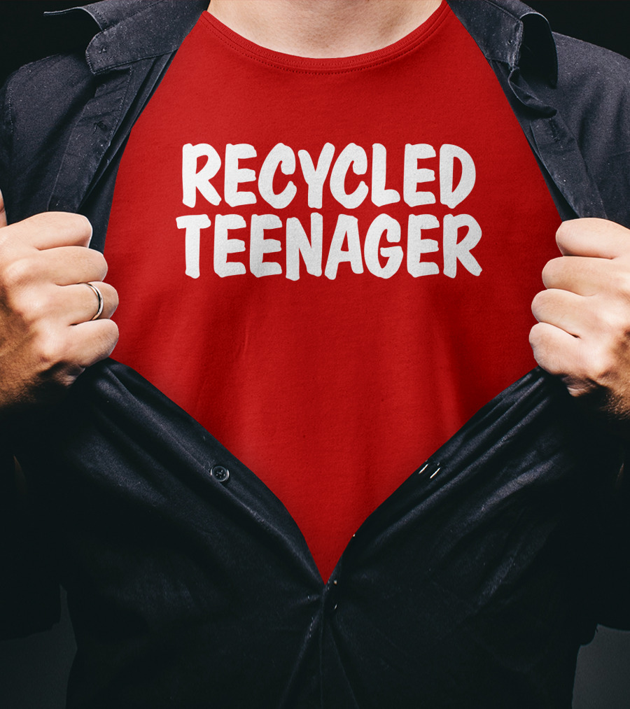 Recycled Teenager Bold White Text Fun T-Shirt