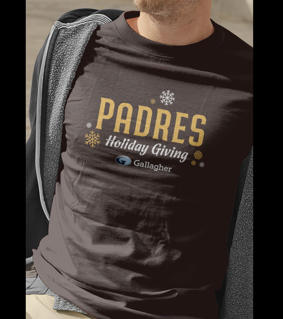 Padres Holiday Giving Gallagher Snowflakes T-Shirt