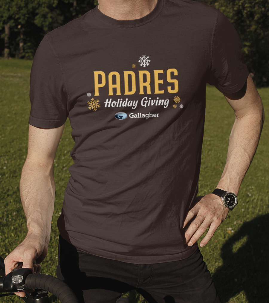 Padres Holiday Giving Gallagher Snowflakes T-Shirt