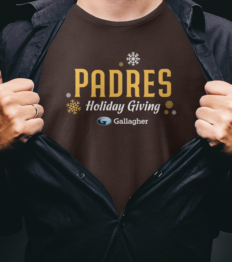 Padres Holiday Giving Gallagher Snowflakes T-Shirt