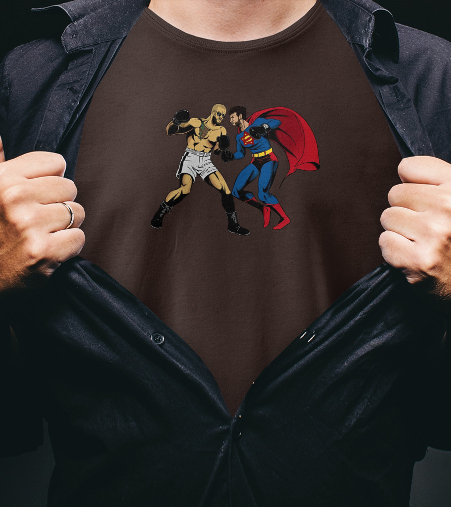 Adin Vs. Top Cartoon Boxer Superhero Confrontation T-Shirt
