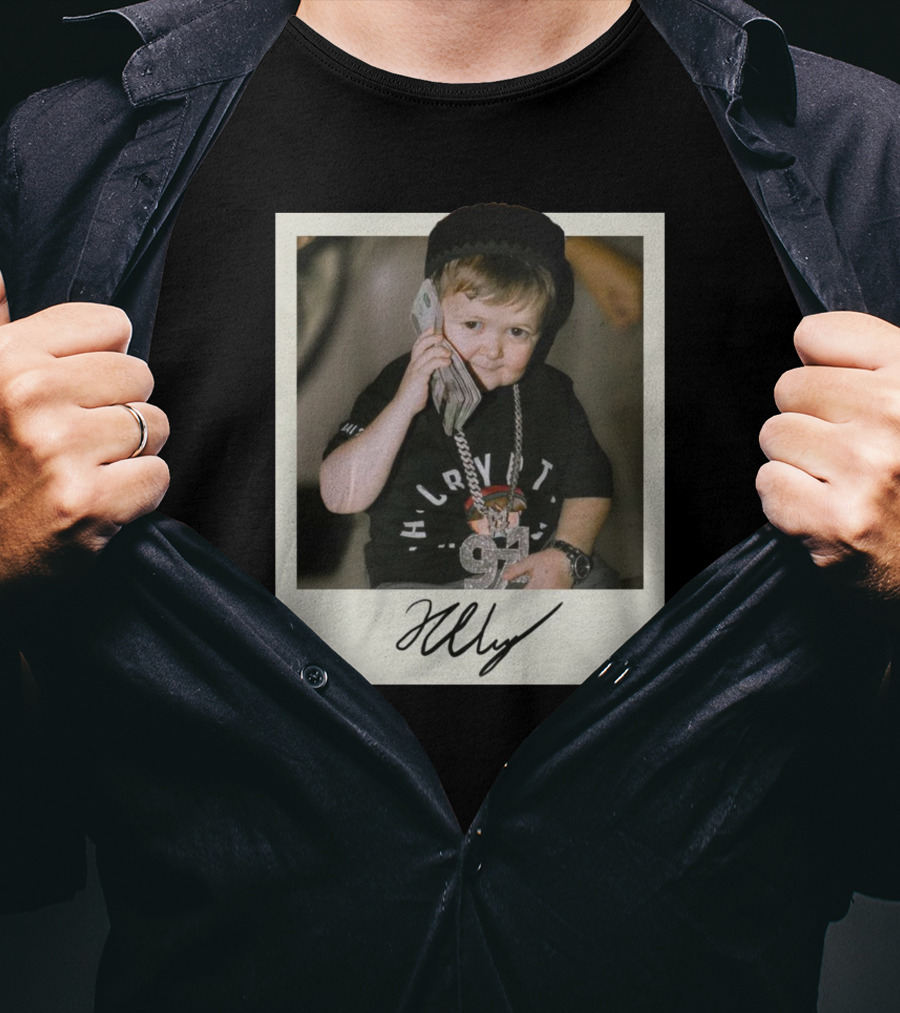 Hasbulla Polaroid Photograph With Signature And Phone Chain T-Shirt